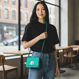 Kate Spade- Elegant Teal Crossbody Bag Small Newbury Turquoise Teal Purse